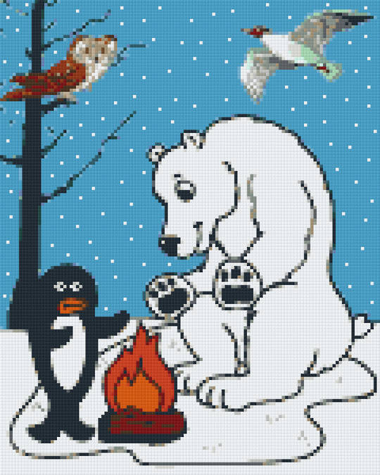 Winter Conversation Nine [9] Baseplate PixelHobby Mini-mosaic Art Kit